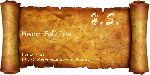 Herr Sára névjegykártya